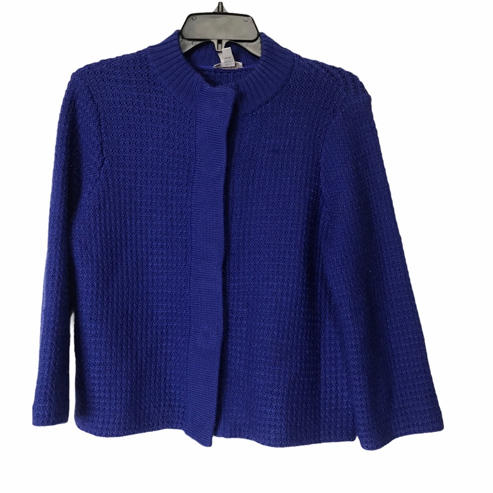 Chico’s Royal Blue Ridge Knit Sweater Jacket SzSm